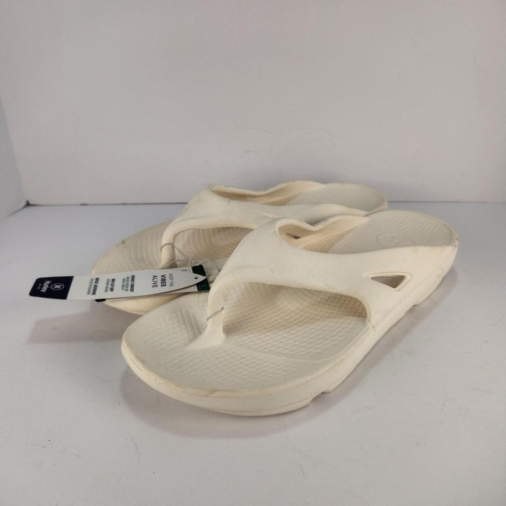 Hurley Men's Injection Flip Flop Sandals Size 12 White EVA Non-Slip NWT